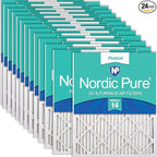 Nordic Pure 12x25x1 (Actual Size: 11 3/4 x 24 3/4 x 3/4) Pleated MERV 14 Air Filters 24 Pack