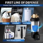 iSpring WSP50ARJ-BP Whole House Prefilter, Spin-Down Sediment Water Filter with Bypass, Upgraded Clear Housing, Jumbo Size, Flushable and Reusable, Touch-Screen Auto Flushing, 4 Modes, 50 Microns