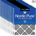 Nordic Pure 18x24x1 (Actual Size: 17 1/2 x 23 1/2 x 3/4) Furnace Air Filters MERV 12 Pleated Plus Carbon 12 Pack