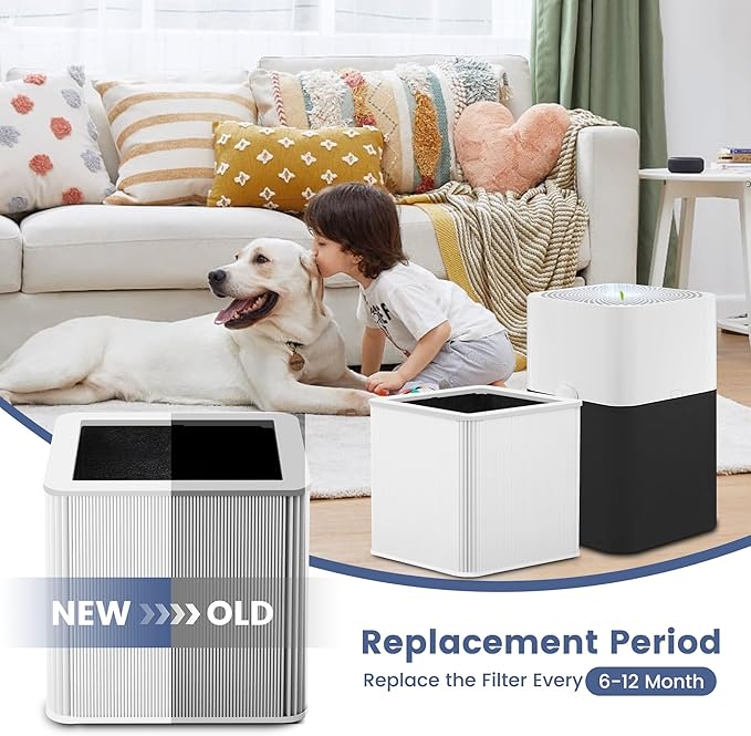 2 Pack 211+ Replacement Filter Compatible with Blue Pure 211+ and 211+ Auto Air Purifier, 2-Stage Filtration System of H13 True Filter & Activated Carbon Filter