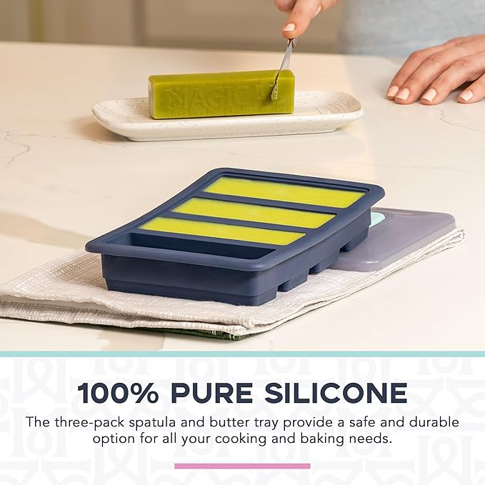 Magical Butter Bundle with Filter Press & Silicone 3-Pack Spatulas – Mess-Free Straining System with Heat-Resistant Tools for Easy Stirring, Scraping & Cleanup
