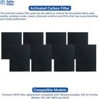 Fette Filter -Premium True Hepa H13 Filter Replacement Compatible with Fellowes AeraMax 190/200/DX55 Air Cleaner Purifiers Part # 9287101 9324101 (2-Hepa + 8 Carbon Filters)