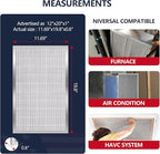 12x20x1 (Actual Size:11.75x19.75x0.86）Lifetime Electrostatic Air Filter, MERV 8 Washable Aluminum AC/HVAC Furnace Filter, Reusable Permanent Air Filter, Easy to Clean, Healthier Home/Office