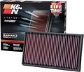 K&N High-Flow Original Lifetime Engine Air Filter: Increase Power: Premium, Washable: Compatible with 2013-2025 AUDI: A1, A3, Q2, Q3, TT, 33-3005