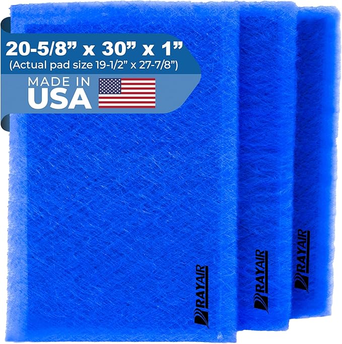 RAYAIR SUPPLY 20.625 x 30 Replacement Filter Pads Compatible with Dynamic Air Cleaner (3 Pack) (20 5/8 x 30)