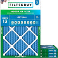 Filterbuy 10x14x1 Air Filter MERV 13 Optimal Smoke & Allergy Defense (4-Pack), Electrostatic Pleated HVAC AC Furnace Filters Replacement, Made in USA (Actual Size: 9.50 x 13.50 x 0.75)