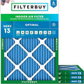 Filterbuy 25x32x1 Air Filter MERV 13 Optimal Smoke & Allergy Defense (4-Pack), Electrostatic Pleated HVAC AC Furnace Filters Replacement, Made in USA (Actual Size: 24.50 x 31.50 x 0.75)