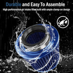 Universal Clamp-On Air Intake Filter, High Performance, Washable Filter, Replacement Air Filter, Flange Diameter 3.5inch/89mm (Blue)