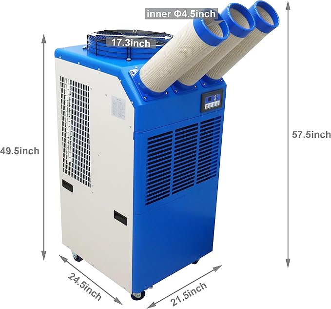 TECHTONGDA Industrial Spot Cooler Mobile Air Conditioner Outdoor Cooling Machine Aircon 220V Columns Outlet 910m³/h Air Flow