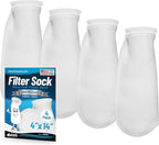 Aquatic Experts 4 inch Ring 100 Micron Felt Filter Sock - Filter Socks for Saltwater Aquarium, Sump Filter Sock, Freshwater Aquarium Socks, Reef Filter Sock (4"x14", 4 Pack)