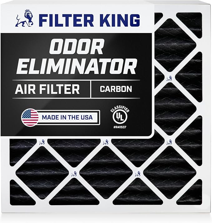 Filter King 24x28x1 Air Filter | 4-PACK | Carbon MERV 8 HVAC Pleated A/C Furnace Filters | MADE IN USA | Actual Size: 23.5 x 27.5 x .75"