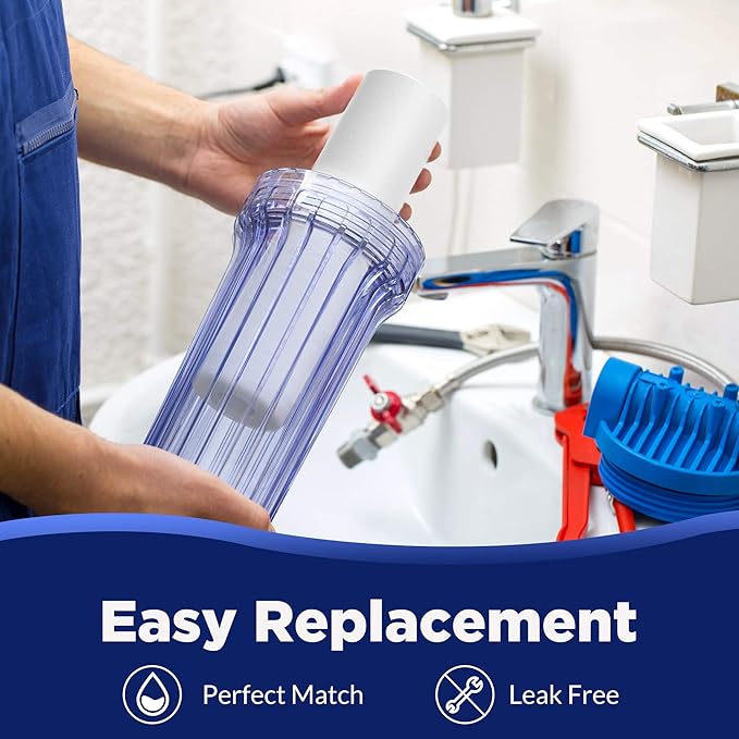 Membrane Solutions 5 Micron 10" x 2.5" Sediment Water Filter Replacement Cartridge for Any Water Filter 10 x 2.5 inch Whole House RO System, Compatible with GE FXUSC, AP110, WHKF-GD05-6 Pack