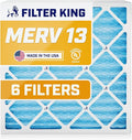Filter King 12.75x21x1 Air Filter | 6-PACK | MERV 13 | HVAC Pleated AC Furnace Filters | MADE IN USA | Actual Size: 12.75 x 21 x .75"