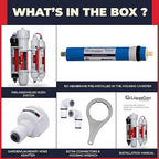 LiquaGen 4 Stage Reverse Osmosis and Deionization (RO/DI) Portable Space Saver Water Purification System | Water Filtration System for Aquarium Filter Processes + Manual Flush Valve (100 GPD)