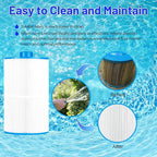 HANXER® C-8450 Spa Filter Cartridge Replaces for Filbur FC-3310, PCS50N, 100593, 3301-2261, 80501 Maax Spas/Coleman Spas, 50 sq.ft Hot Tub Filter, 4 Pack