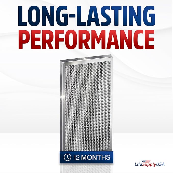 12x30x1 Electrostatic Air Filter, MERV 8, Washable, Reusable Furnace AC/HVAC Filter, Energy Saving, Easy to Clean, Long-Lasting by LifeSupplyUSA