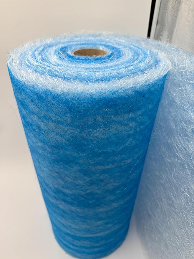 Paint Booth Exhaust Fiberglass Filter Roll, Blue/White Paint Arrestor for Spray Booth (24" x 200ft)