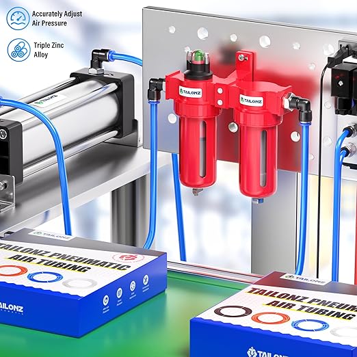 TAILONZ PNEUMATIC 0-150PSI 1/2 Inch NPT Aluminum Alloy Air Filter Drying System, Particulate Filter, Coalescing Filter, Desiccant Dryer Filtration and Drying