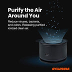 SYLVANIA - Airzing Mini Air Purifier - Vehicle, Car, Home, Office - Air Ionizer, USB-C powered, Reduces Odors, Smoke, Pets Dandruff, Reusable Filter, Portable, Quiet, UV Light, DC 5V, 0.5A