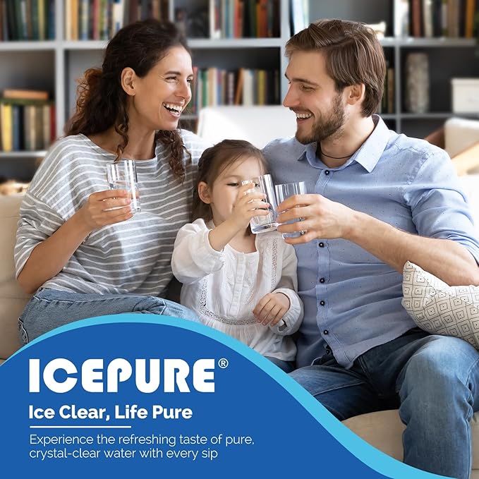 ICEPURE RWF0600A Refrigerator Water Filter Compatible for GE MWF, MWFINT, MWFA, HDX FMG-1, GSE25GSHECSS, 46-9991, GSH25JSDDSS, GSHS6LGBBHSS, PC75009, RWF1060,GSHS6HGDBCSS, 197D6321P006 3PACK