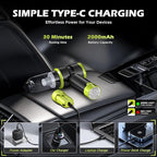 Handheld Car Vacuum with 15000PA Power, 4 in 1 Powerful Cordless Vacuum Cleaner & Air Duster with 2000mAh Battery, Rechargeable Portable Mini Hand Held Vacuum for Car,Home,Office,Pet Hair（Green）