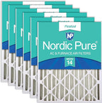 Nordic Pure 20x25x4 (Actual Size: 19 1/2 x 24 1/2 x 3 5/8) Pleated MERV 14 Air Filters 6 Pack