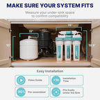 NU Aqua 6-Stage UV Under Sink Reverse Osmosis Water Filter System - 100 GPD RO Filtration & UV - Faucet & Tank - PPM Meter - 100GPD Undersink - Home Kitchen Pure Agua Drinking Water Purifier