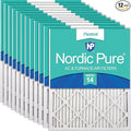 Nordic Pure 20x20x1 (Actual Size: 19 1/2 x 19 1/2 x 3/4) Pleated MERV 14 Air Filters 12 Pack