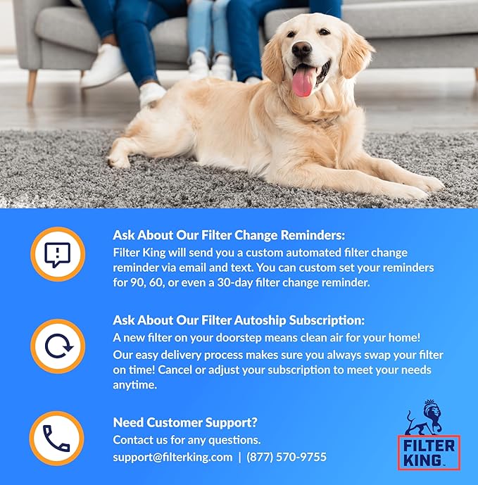 Filter King 36.5x8.5x1 Air Filter | 4-PACK | MERV 8 HVAC Pleated A/C Furnace Filters | MADE IN USA | Actual Size: 36.5 x 8.5 x .75"