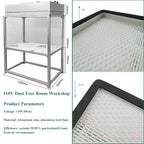 Air Flow Clean Bench Vertical Laminar Flow Hood Dust Free Room Workshop Particulate Filter with Aluminum Blade Fan 47x23x59in Working Area for Cleanliness Dust Free Work Console Desktop 110V