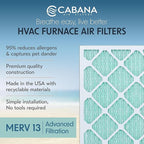 Cabana Filters 6-Pack 18x18x1 MERV 13 AC Furnace Air Filter for Home and Office - Indoor HVAC System Filtration Replacement, Captures Unwanted Particles