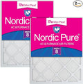 Nordic Pure 18x25x1 (Actual Size: 17 1/2 x 24 1/2 x 3/4) Tru Mini Pleat MERV 8 AC Furnace Air Filters - 2.5X More Media for Longer-Lasting, High-Efficiency Filtration - 2 Pack