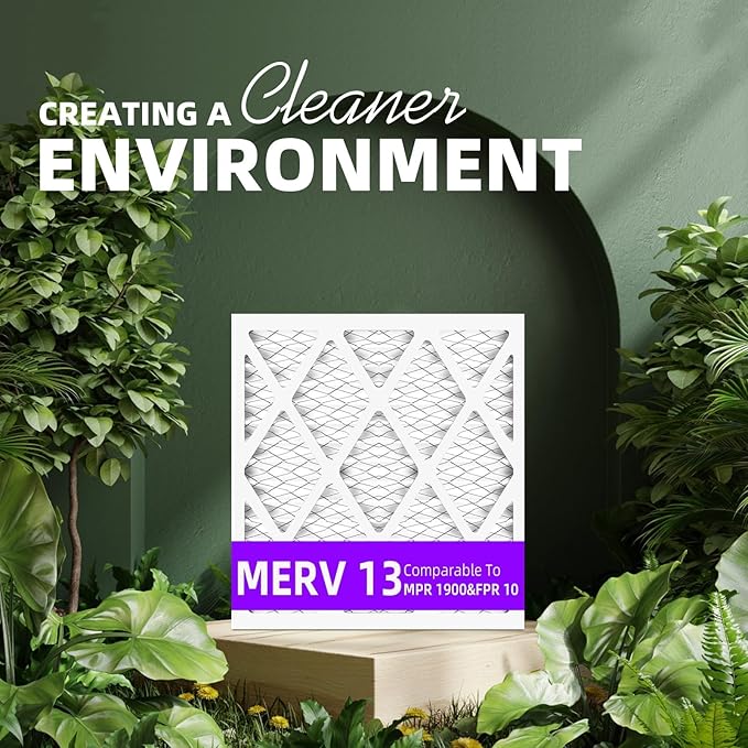 14x30x1 MERV 13 (4-Pack) Pleated Air Filter (Actual Size: 13.75"x29.75"x0.75") MPR 1900 & FPR 10, Furnace Air Filters,14x30x1 air filter