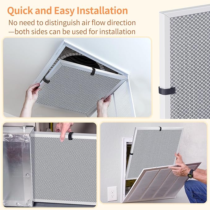 2-Pack 24x36x1 MERV 8 Reusable & Washable Electrostatic Air Filters - Long-Lasting Filter for HVAC, Furnace & Air Conditioner Units, Actual Size: 23-5/8” x 35-5/8” x 7/8”