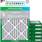 Filterbuy 20x21x2 Air Filter MERV 8 Essential Dust & Allergy Defense (6-Pack), Electrostatic Pleated HVAC AC Furnace Filters Replacement, Made in USA (Actual Size: 20.00 x 21.00 x 1.75)