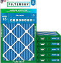 Filterbuy 12x30x2 Air Filter MERV 13 Optimal Smoke & Allergy Defense (6-Pack), Electrostatic Pleated HVAC AC Furnace Filters Replacement, Made in USA (Actual Size: 11.50 x 29.50 x 1.75)
