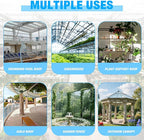 6 Pack Polycarbonate Greenhouse Panels, 4' x 2' x 0.16" Twin-Wall Polycarbonate Sheets for All Weather Greenhouse Covering, Excellent Light Transmission & Weather Resistance for Optimal Plant Growth
