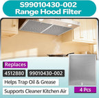 4 Pcs S99010430-002 Range Hood Filters Compatible with Broan-Nutone HPF30 Aluminum Mesh Grease Filter, Replaces 99010430-002, 4512880, 15.75''x13.78''x0.36''
