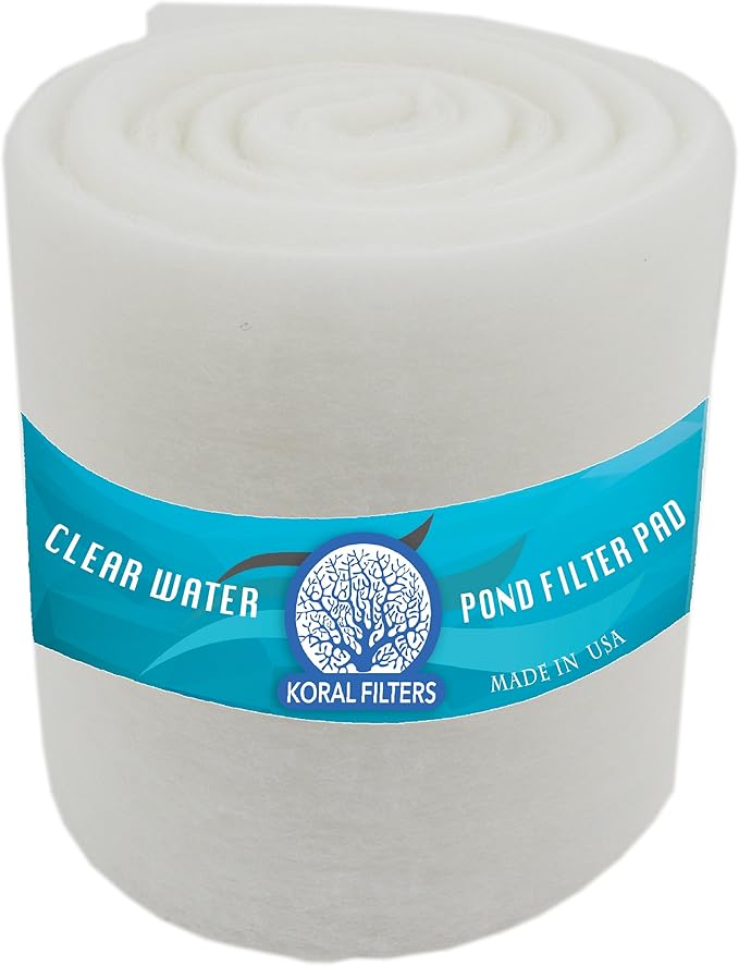Premium Koi Pond Filter Media Roll - High-Efficiency Pond Filters for Outdoor Ponds, Reusable Fish Pond Filter Material,12" Wide by 6' by 1.25 Inches - Made in USA (PRO - Dye-Free - 6ft)