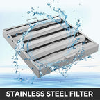 VBENLEM Pack of 6 Hood Filters 19.5W x 24.5H Inch, 430 Stainless Steel 4 Grooves Commercial Hood Filters, Range Hood Filter for Grease Rated Commercial Kitchen Exhaust Hoods