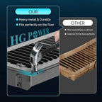 Floor Register 4 x 10 Inch, HG Power 4 Pack Heavy Duty Floor Vent Covers for Home with Screen Net, Adjust Metal Rust Proof Finish Air Vent for Kitchen, Heat, Office