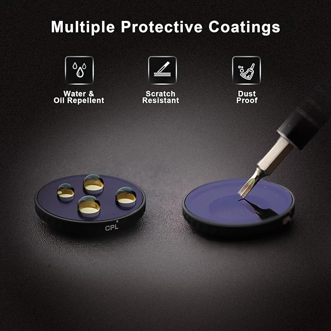 Haoge Filter Set for Insta360 GO Ultra,Includes CPL, Black Diffusion 1/4, ND8,and Screen Protector, GO Ultra Accessories, HD Optical Glass/Multi-Coated