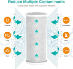 SimPure Whole House Water Filter Cartridges 5 Micron 10" x 4.5" CTO Activated Carbon Block, For DB10P, DB10C-2, GE GXWH40L, GXWH35F, BB10, FXHTC, FC15B, 4 Pack
