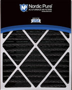 Nordic Pure 20x25x5 (Actual Size: 19 3/4 x 24 1/4 x 4 7/8) Air Bear AC Filter Replacement MERV 8 Plus Carbon 4 Pack
