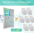 12x24x1 Electrostatic Air Filter, Washable & Reusable Aluminum AC/HVAC Furnace Filter, MERV 8, Lasts a Lifetime, Healthier Home or Office(Actual Size: 11.69"x23.38"x0.86")