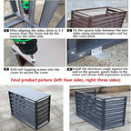 Freestanding Louvered Space Divider, outdoor garbage can enclosures, balcony air conditioning privacy cover, durable, noise reduction, suitable for gardens, balconies, walls, courtyards ( Color : THRE