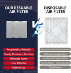 MERV 8 16x20x1 Washable Aluminum Lifetime Furnace Filter, Reusable AC/HVAC Filter, Permanent Air Filter, Easy to Clean, Healthier Home or Office