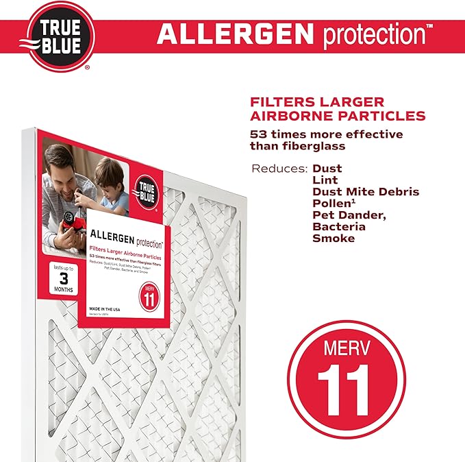 True Blue Allergen 14x25x1 Air Filter , MERV 11, 4 Count (Pack of 1)