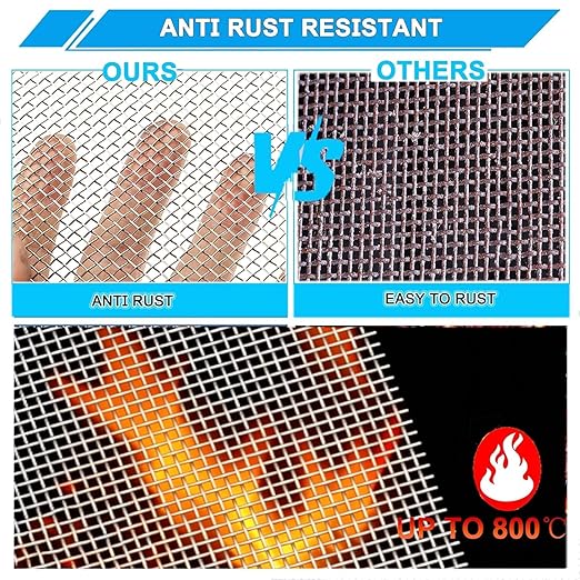 Stainless Steel Mesh Screen 10Mesh 304, 15.7" x 47.2" (40x120cm) Metal Mesh Screen, Rust Free Fine Wire Mesh Roll, Easy to Cur for Vent Mesh, Window Screen, Filters, Cage, Garden Covers