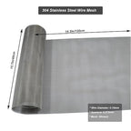 304 Stainless Steel Mesh 60Mesh, 15.7"x47.2"(40x120cm) Metal Mesh Screen,Woven Fine Wire Mesh, Filter Mesh Easy to Cut for Vent Covers, Cage, Garden, Window Screen and DIY Project